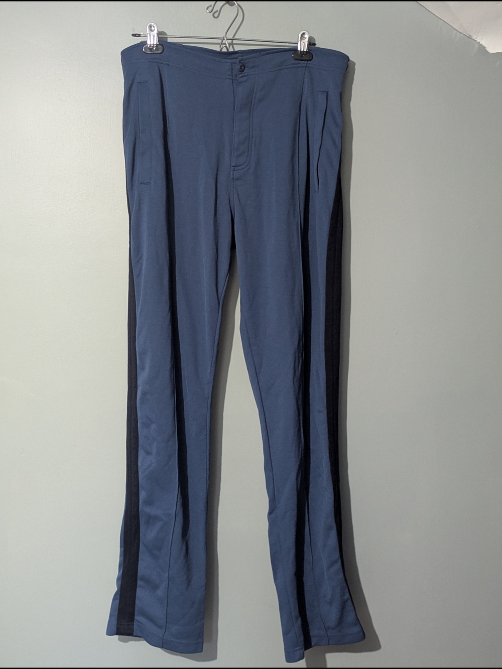 Roots Men's Navy Blue Track-Style Pants Black Side Stripe